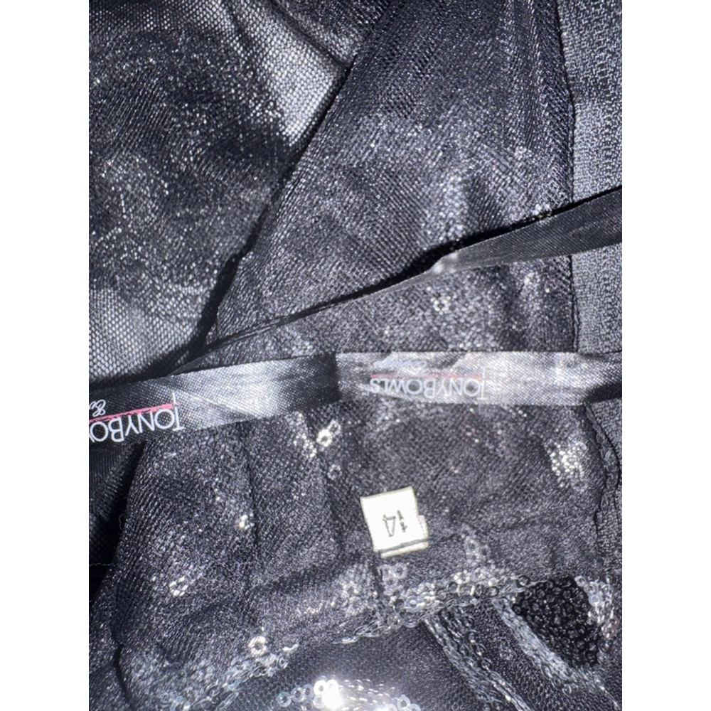 Size 14 TONYBOWLS Black & Silver Sequin Maxi Skirt Size 14 - Picture 4 of 8